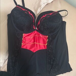 La SENZA Black and Red Lace Bandeau